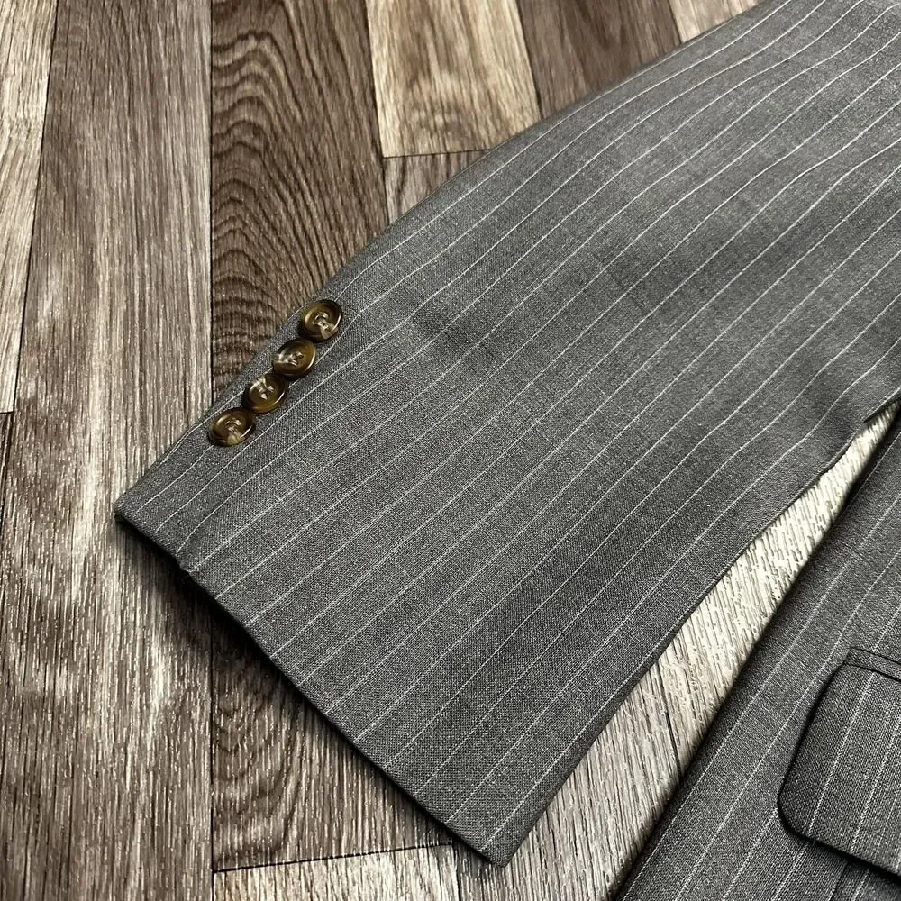 Vintage RRL Double Ralph Lauren Seersucker Blazer Sport Jacket; Mens 44R; Gray